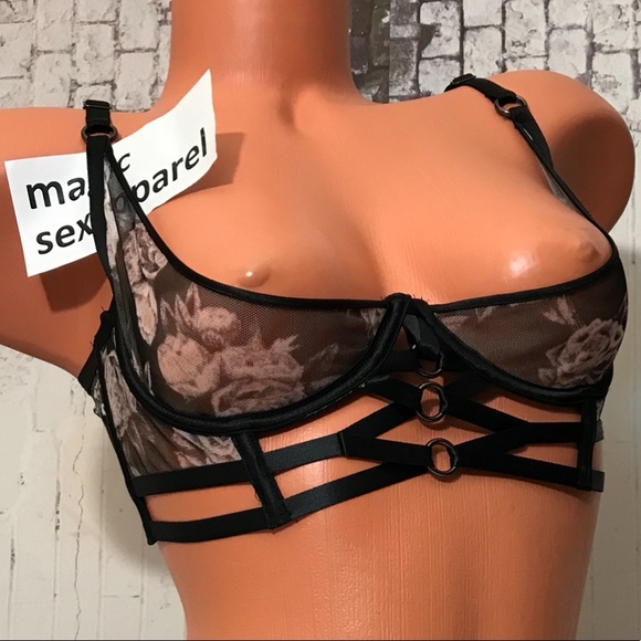 Victoria's Secret Other - VS 34 36 LUXE QUARTER CUP SEXY STRAPPY BRA CAGED